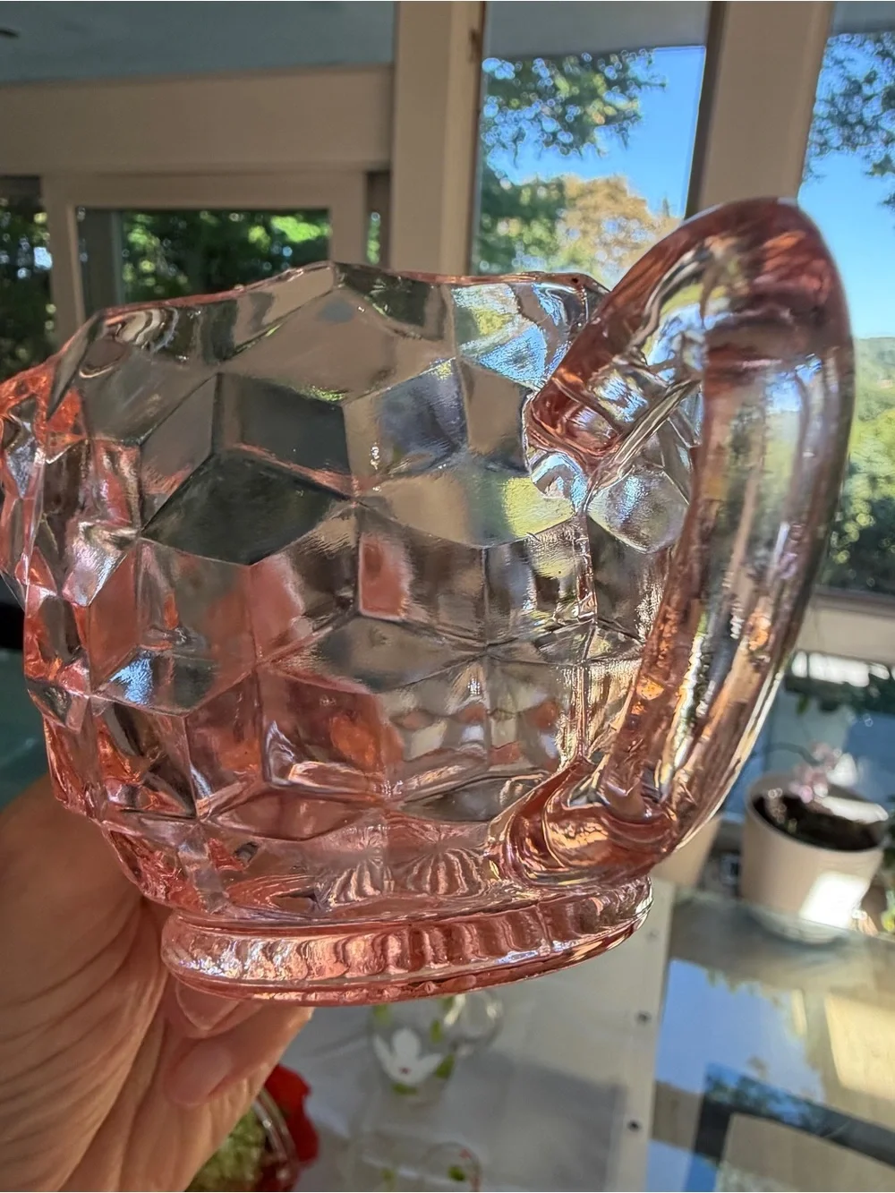 Pink Pressed Glass Decorative Dish - Unbranded